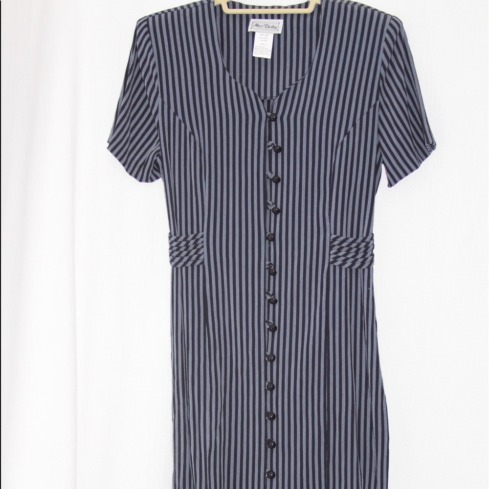 MISS DORBY Blue Button up Back detail dress